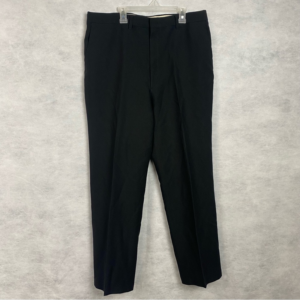 Vintage Reed St James Mens 36x30 Black Flat Front Dress Pants